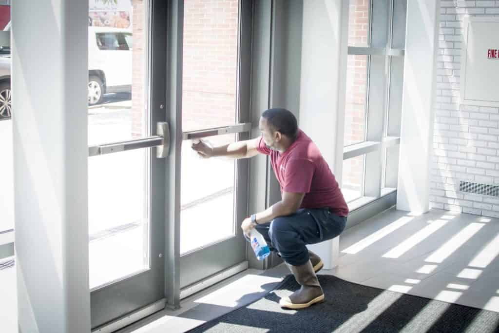 Vetted and screened cleaning professional in uniform